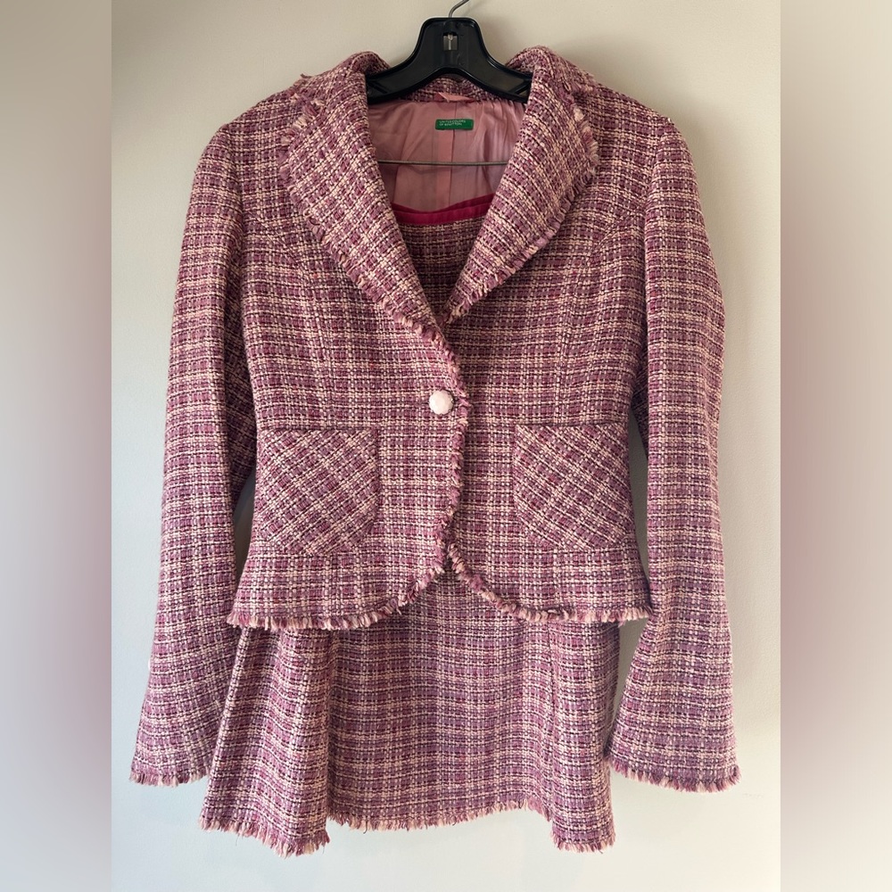 Vintage Rare UNITED COLORS OF BENETTON blazer skirt set